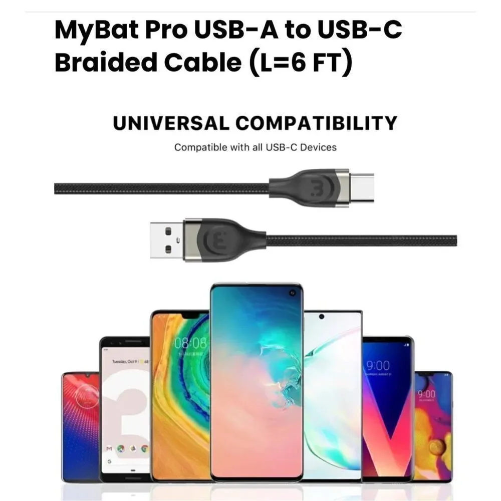 MyBat Pro USB Type-C Data Cable 6 FT - White Charging cable NWT iPhone 16